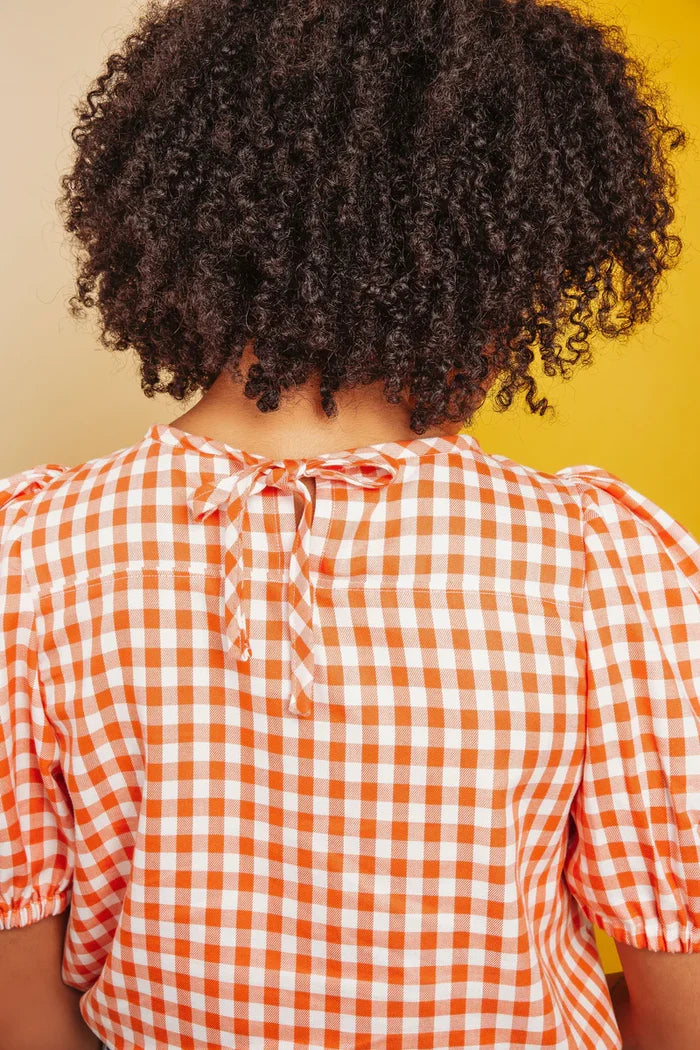 Sagebrush Top Sewing Pattern – puff sleeve blouse with back tie, beginner-friendly, XS-7X