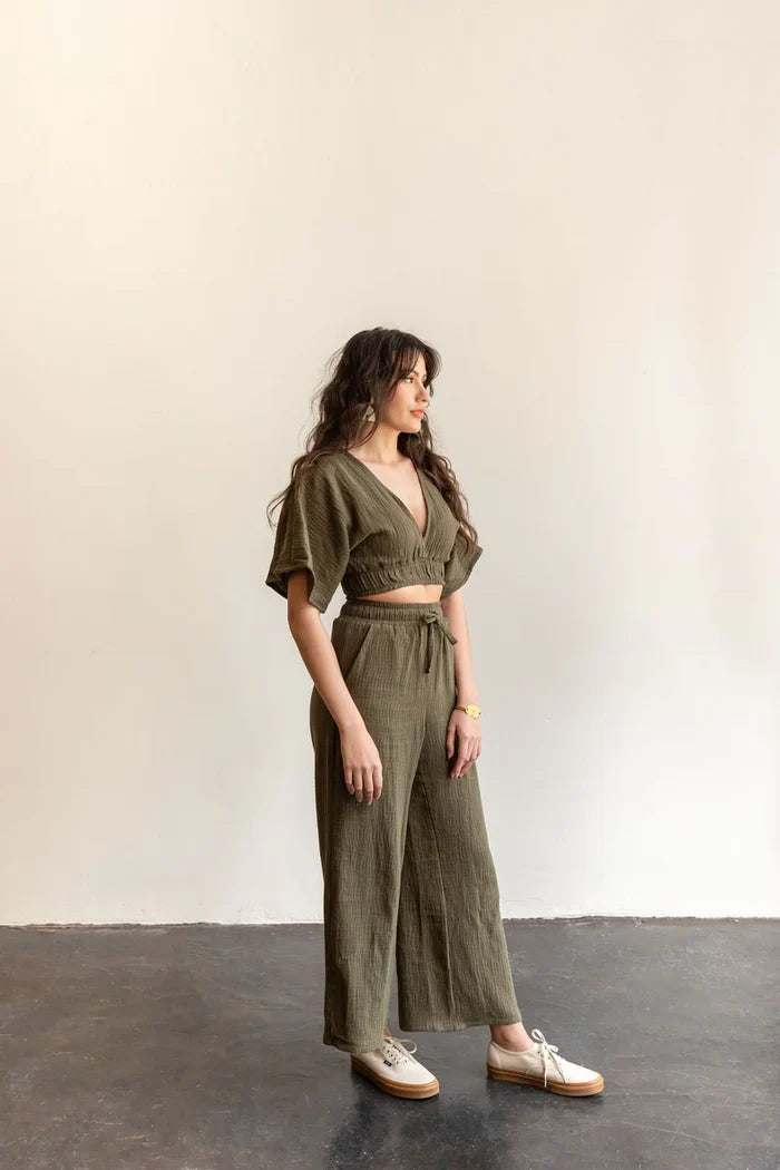 Saguaro Set Sewing Pattern – two-piece elastic waist pants & reversible V-neck top (XS–7X)