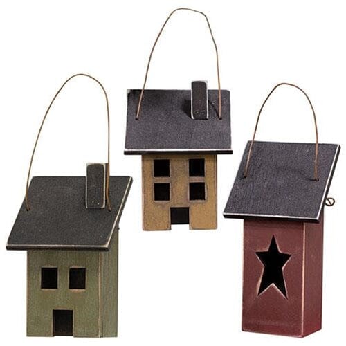Saltbox House Ornaments - Set of 3 - Primitive Star Quilt Shop