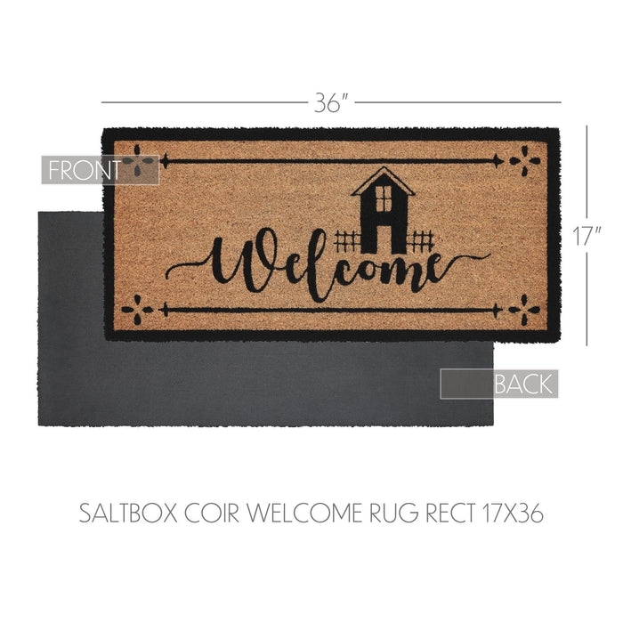 Saltbox House "Welcome" Coir Rectangle Rug 17x36" - Primitive Star Quilt Shop