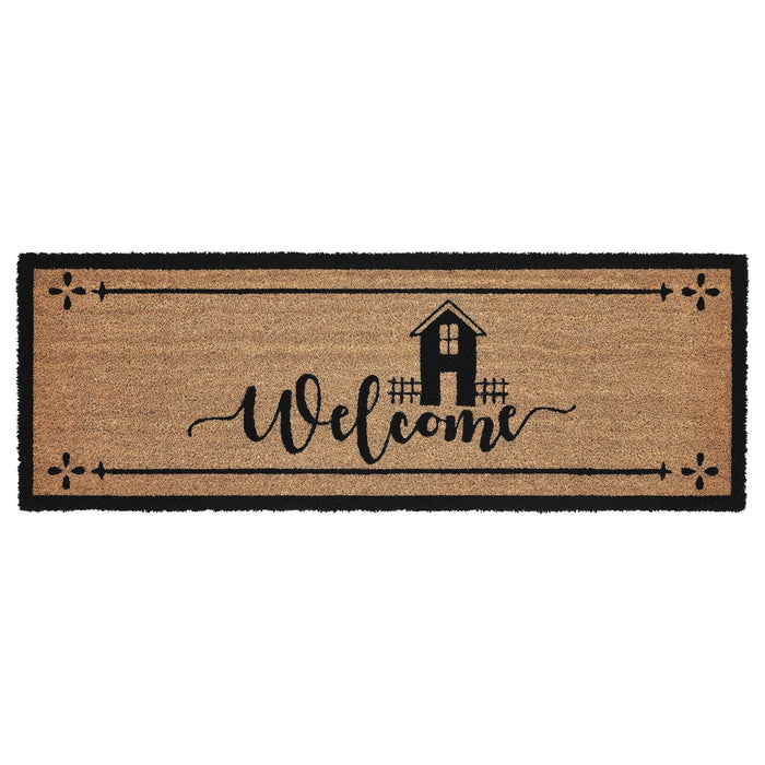 Saltbox House "Welcome" Coir Rectangle Rug 17x48" - Primitive Star Quilt Shop