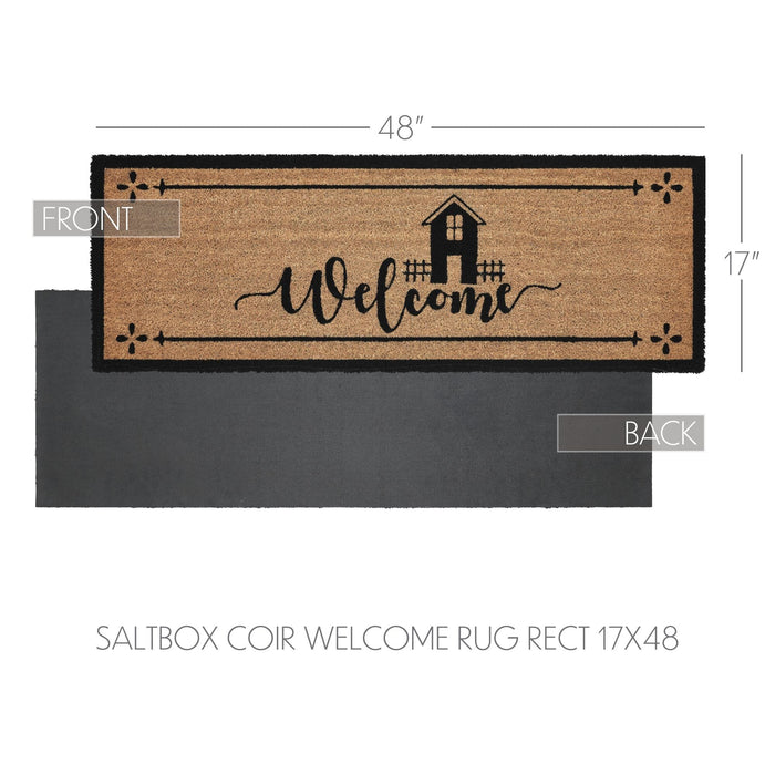 Saltbox House "Welcome" Coir Rectangle Rug 17x48" - Primitive Star Quilt Shop