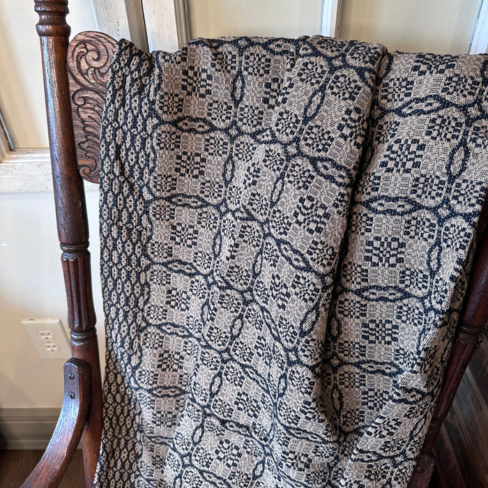 Saratoga Black and Tan Woven Throw - Primitive Star Quilt Shop