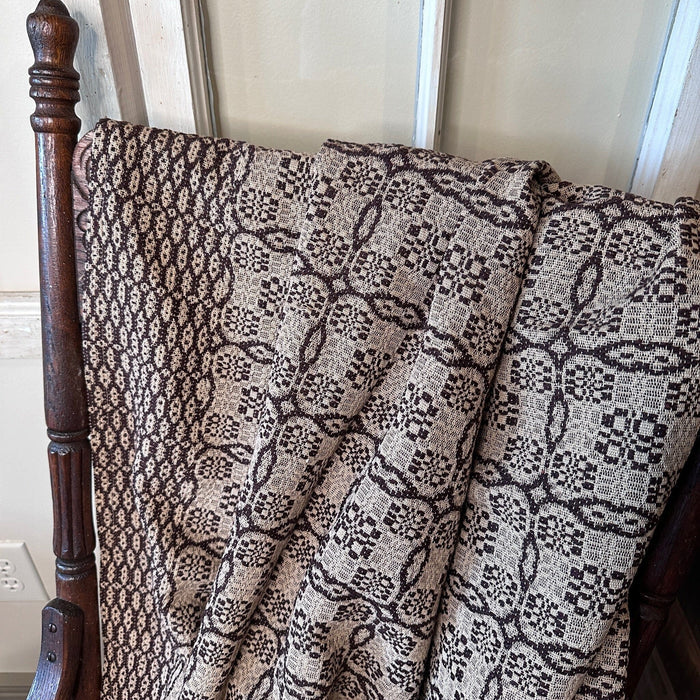 Saratoga Chocolate and Linen Woven Throw - Primitive Star Quilt Shop