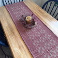 Saratoga Garnet and Tan Woven Table Runner 56" - Primitive Star Quilt Shop