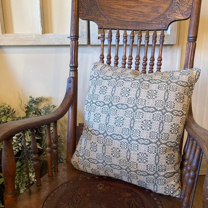 Saratoga Green and Linen Woven Pillow 16" - Primitive Star Quilt Shop