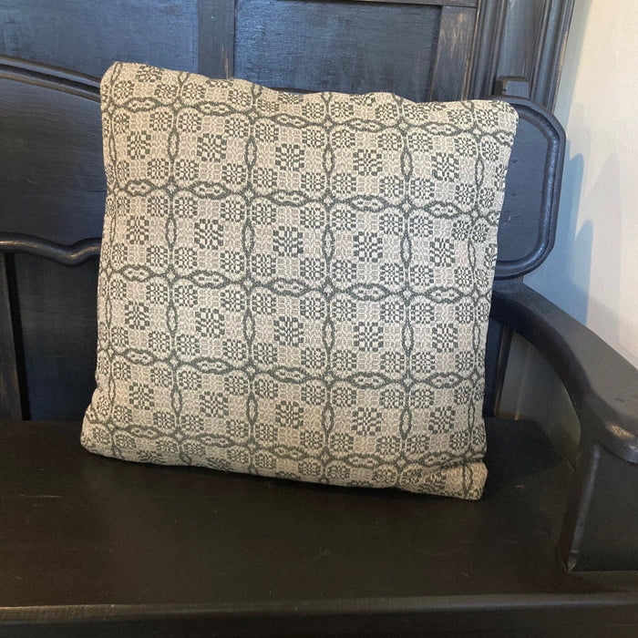 Saratoga Green and Linen Woven Pillow 20" - Primitive Star Quilt Shop