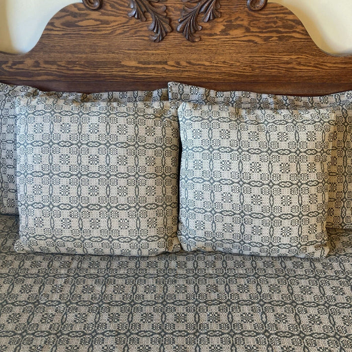 Saratoga Green and Linen Woven Pillow 20" - Primitive Star Quilt Shop