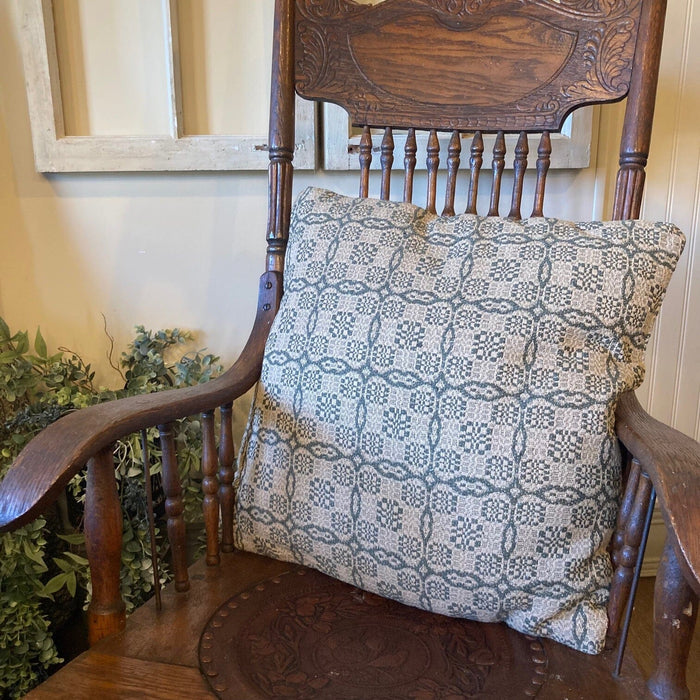 Saratoga Green and Linen Woven Pillow 20" - Primitive Star Quilt Shop