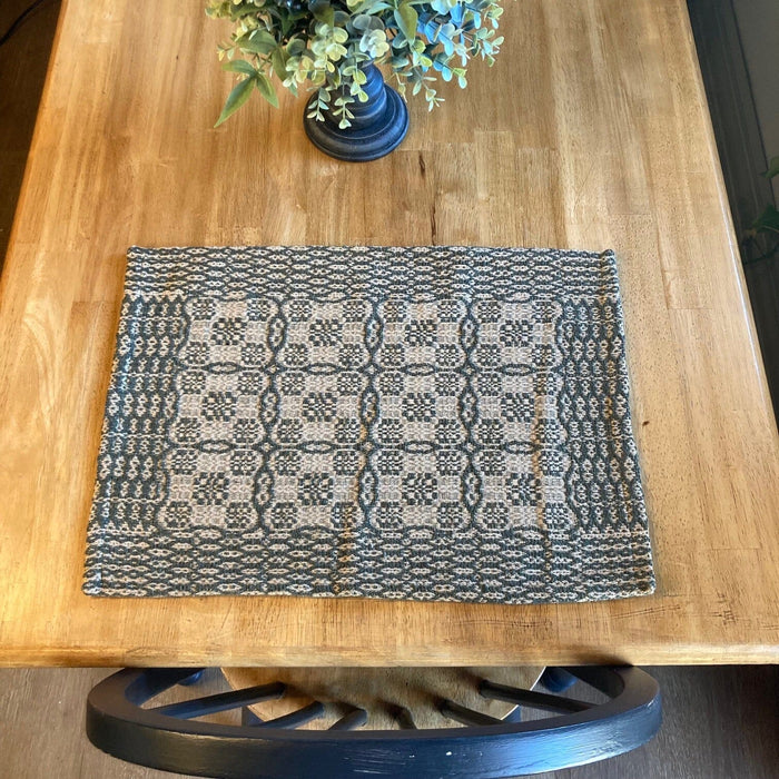 Saratoga Green and Linen Woven Placemat - Primitive Star Quilt Shop