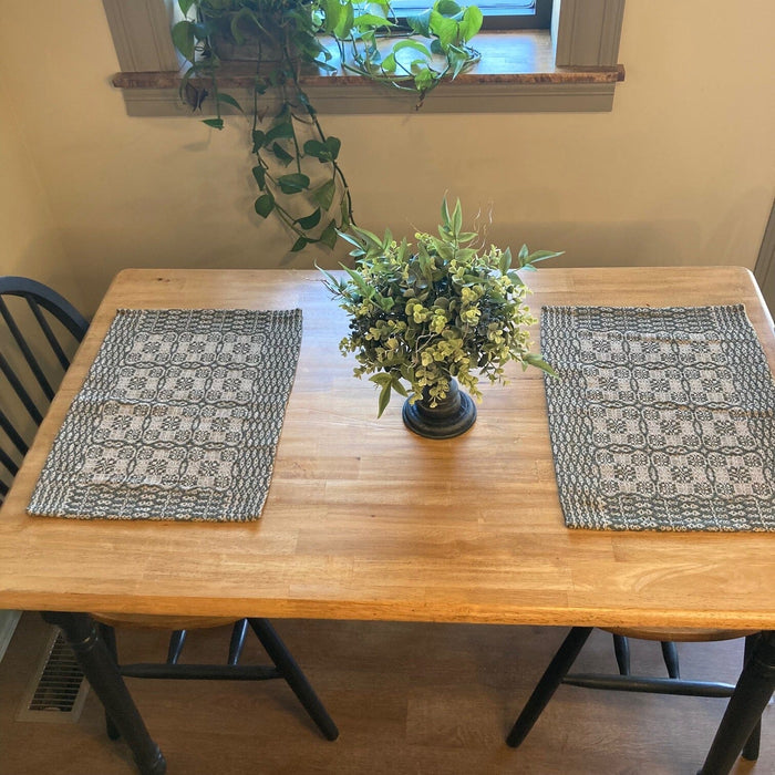 Saratoga Green and Linen Woven Placemat - Primitive Star Quilt Shop