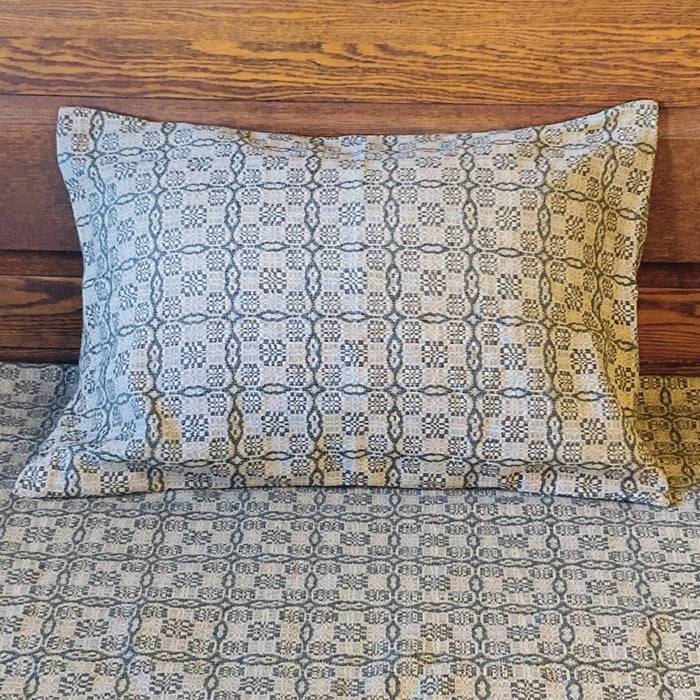 Saratoga Green and Linen Woven Standard Sham 20x30" - Primitive Star Quilt Shop