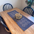 Saratoga Navy and Tan Woven Table Runner 32" - Primitive Star Quilt Shop
