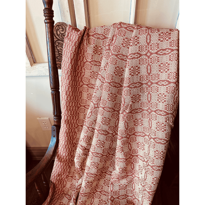 Saratoga Rust and Linen Woven Throw - Primitive Star Quilt Shop
