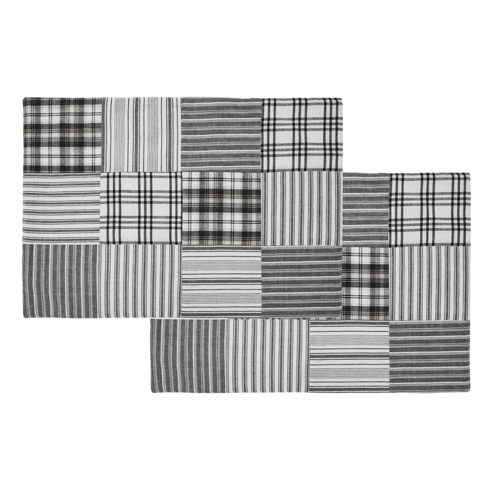 Sawyer Mill Black Quilted Placemat - Set of 2 - Primitive Star Quilt Shop