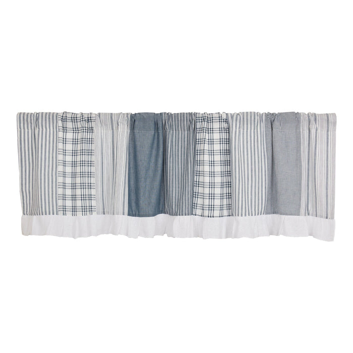 Sawyer Mill Blue Patchwork Lined Valance 60" - Primitive Star Quilt Shop