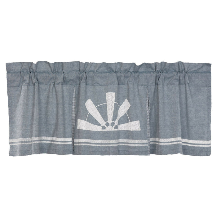 Sawyer Mill Blue Windmill Lined Valance 60" - Primitive Star Quilt Shop