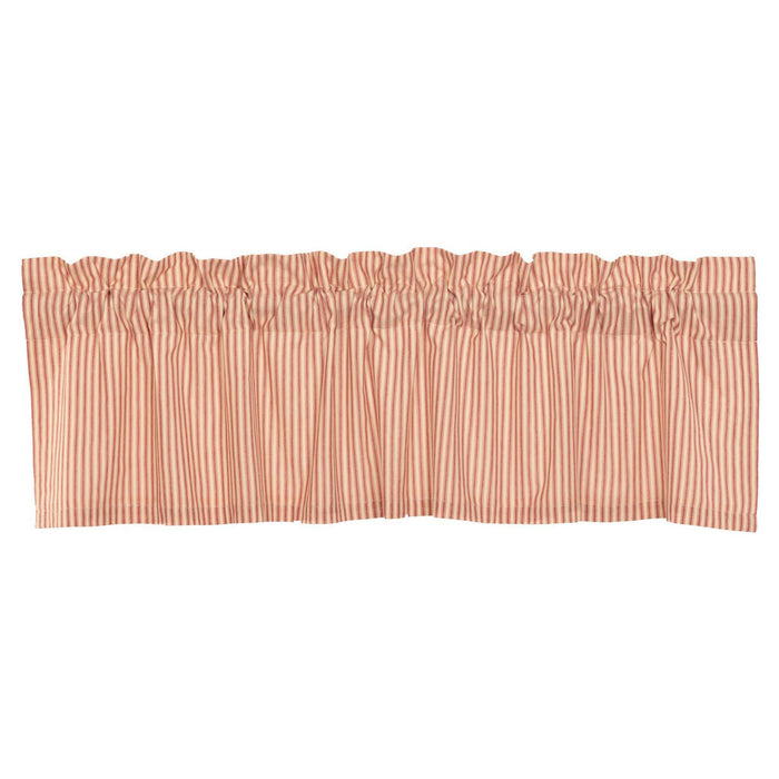 Sawyer Mill Red Ticking Stripe Lined Valance 60" - Primitive Star Quilt Shop