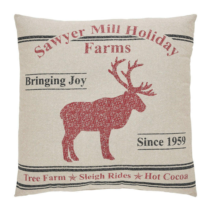 Sawyer Mill Reindeer Pillow 18" - Primitive Star Quilt Shop
