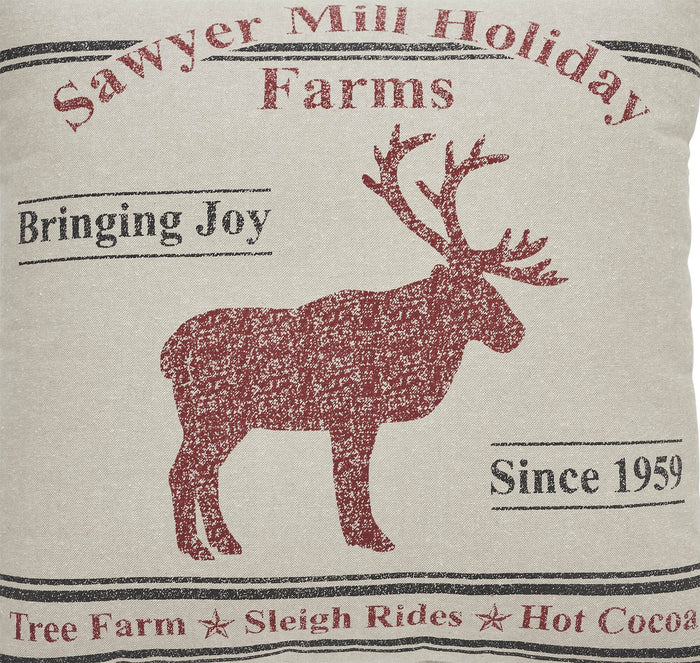 Sawyer Mill Reindeer Pillow 18" - Primitive Star Quilt Shop
