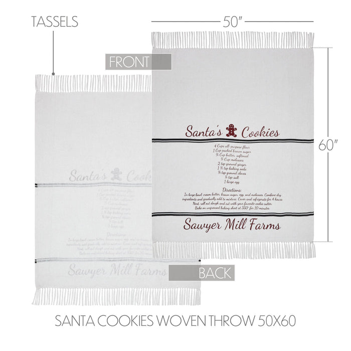 Sawyer Mill Santa Cookies Woven Throw - Primitive Star Quilt Shop