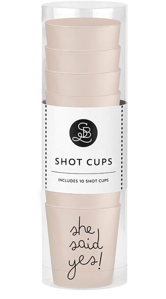SB Design Studio-Frost Shot Cups - She Said Yes! - Set of 10