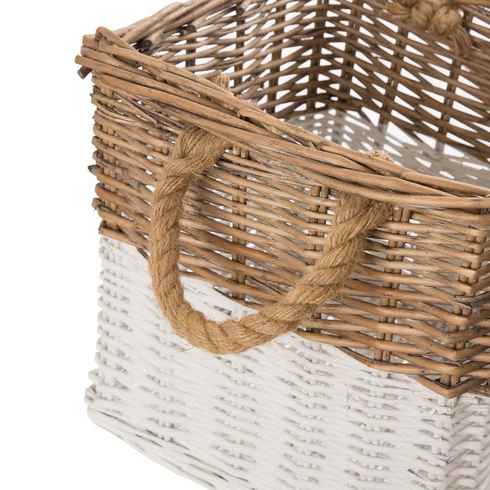 Set of 3pcs Natural/White Square Willow Baskets