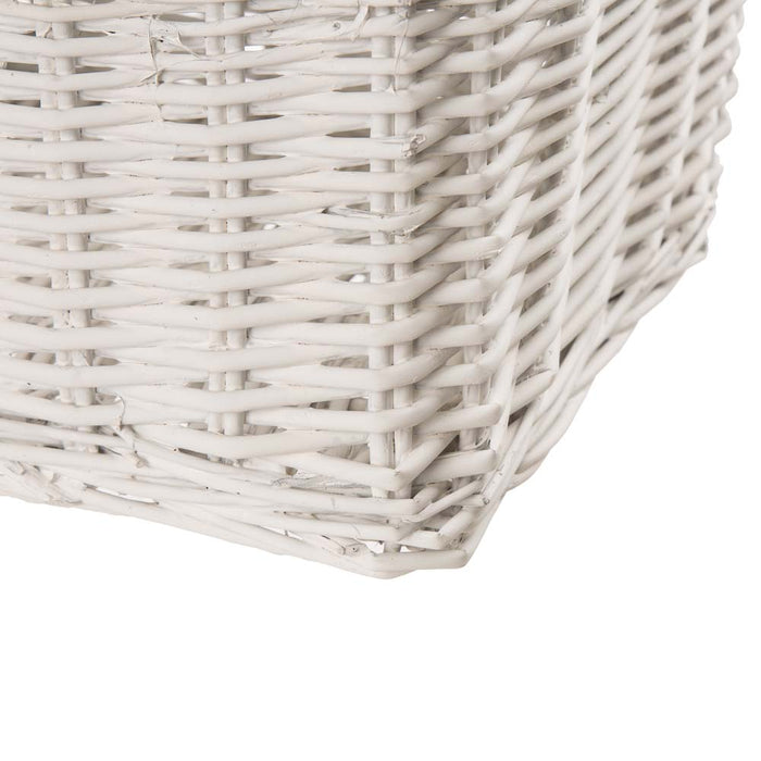 Set of 3pcs Natural/White Square Willow Baskets