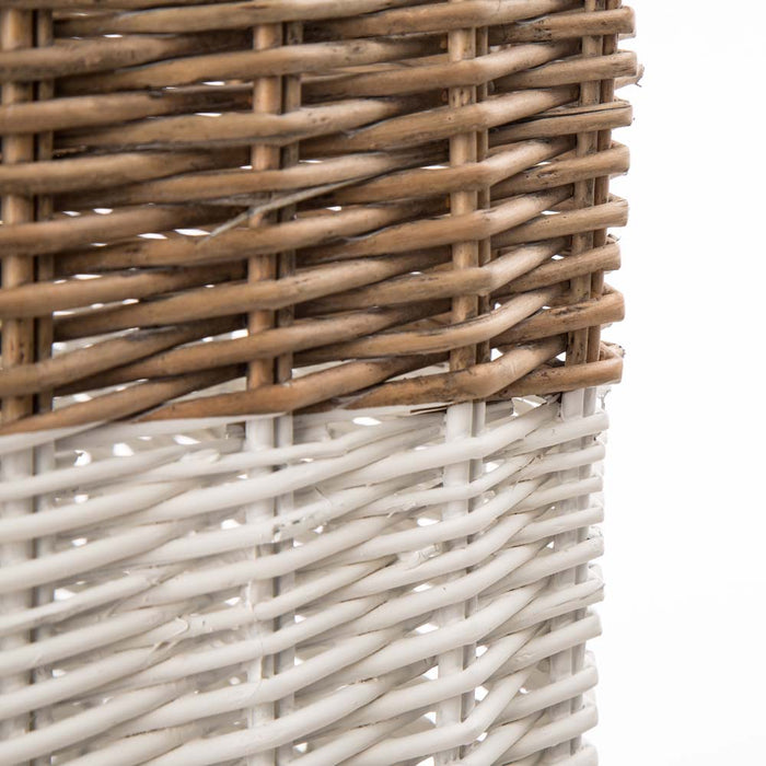 Set of 3pcs Natural/White Square Willow Baskets