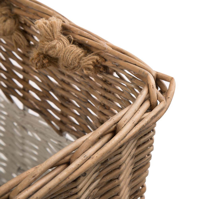 Set of 3pcs Natural/White Square Willow Baskets