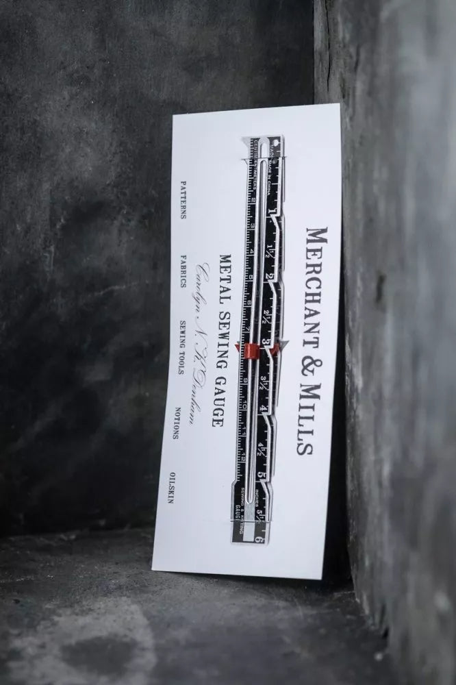 Merchant & Mills Sewing Gauge with sliding pointer for accurate hems and seams