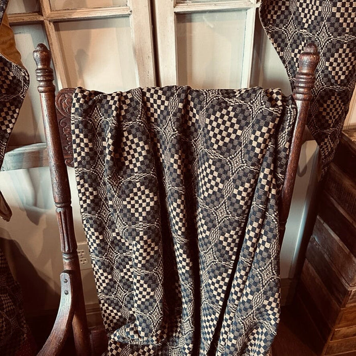Shadowbrook Black and Mustard Woven Throw - Primitive Star Quilt Shop