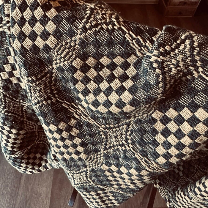 Shadowbrook Black and Mustard Woven Throw - Primitive Star Quilt Shop