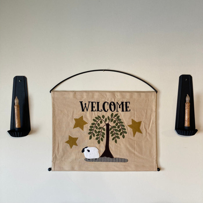 Sheep & Willow "Welcome" Wall Hanging - Primitive Star Quilt Shop
