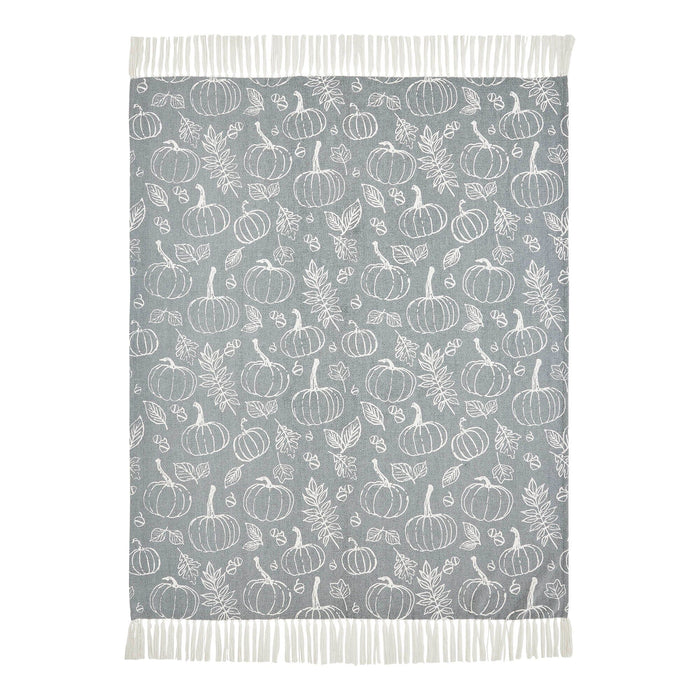 Silhouette Pumpkin Grey Throw - Primitive Star Quilt Shop