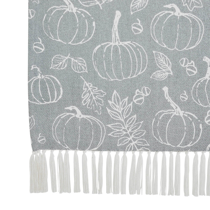 Silhouette Pumpkin Grey Throw - Primitive Star Quilt Shop