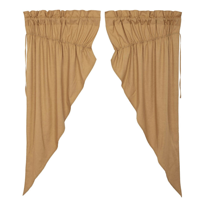 Simple Life Flax Khaki Lined Prairie Curtains 63" - Primitive Star Quilt Shop