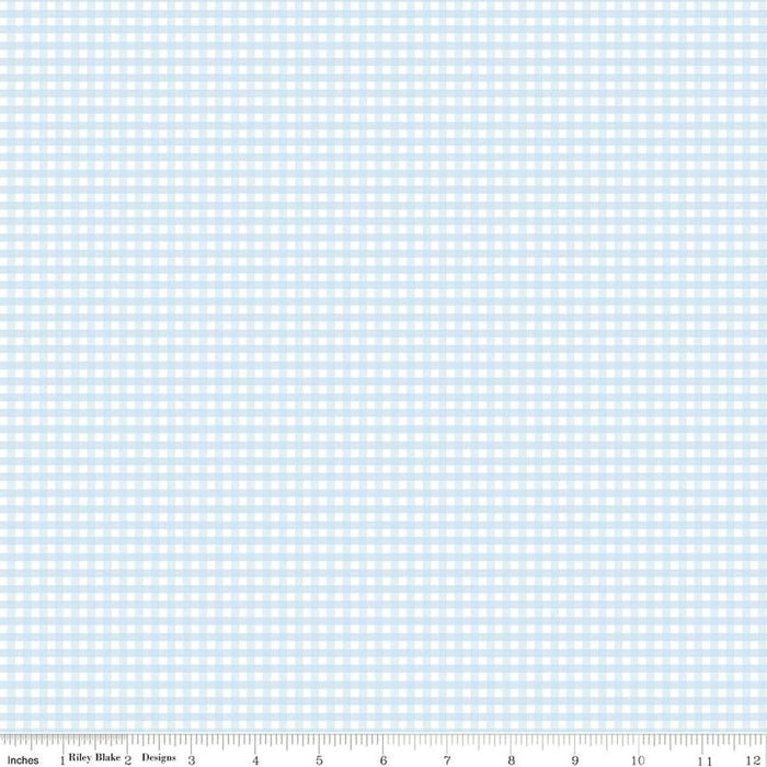 Small Gingham Boy Blue - 1/2 Yard
