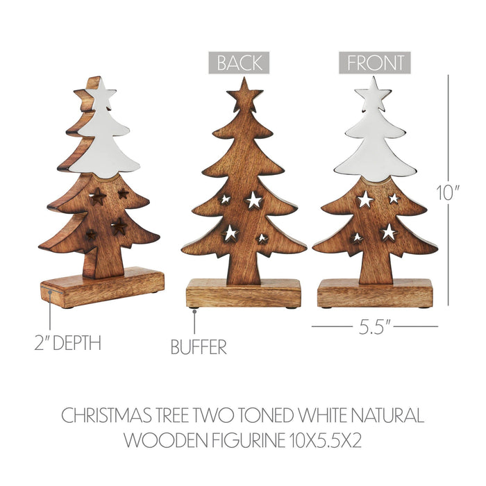 Snow-Capped Wooden Christmas Tree - 10" - Primitive Star Quilt Shop
