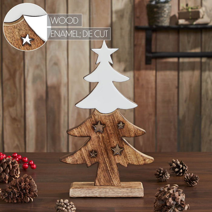 Snow-Capped Wooden Christmas Tree - 13.75" - Primitive Star Quilt Shop