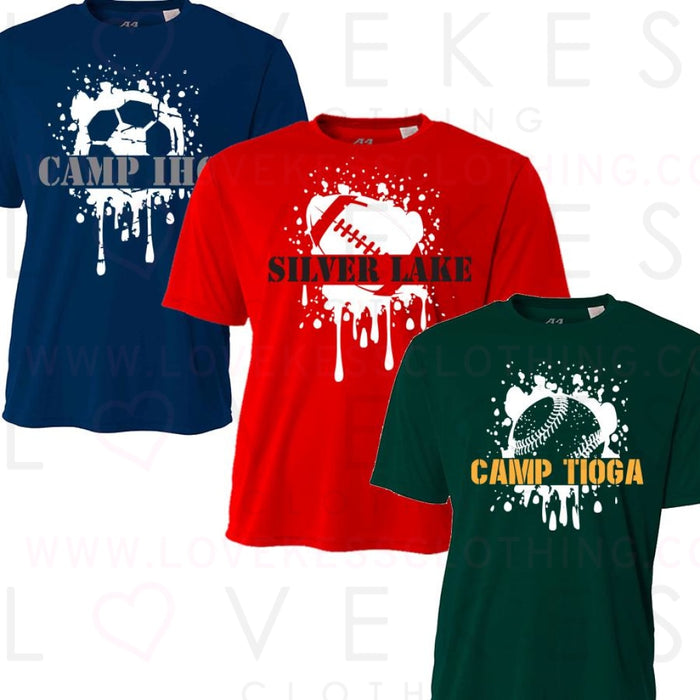 Sports Splatter Camp T-Shirt by LoveKess Clothing - lovekess - clothing