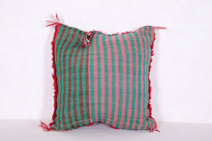 Sqaure Moroccan red pillow 16.5 INCHES X 16.5 INCHES - kilim pillow