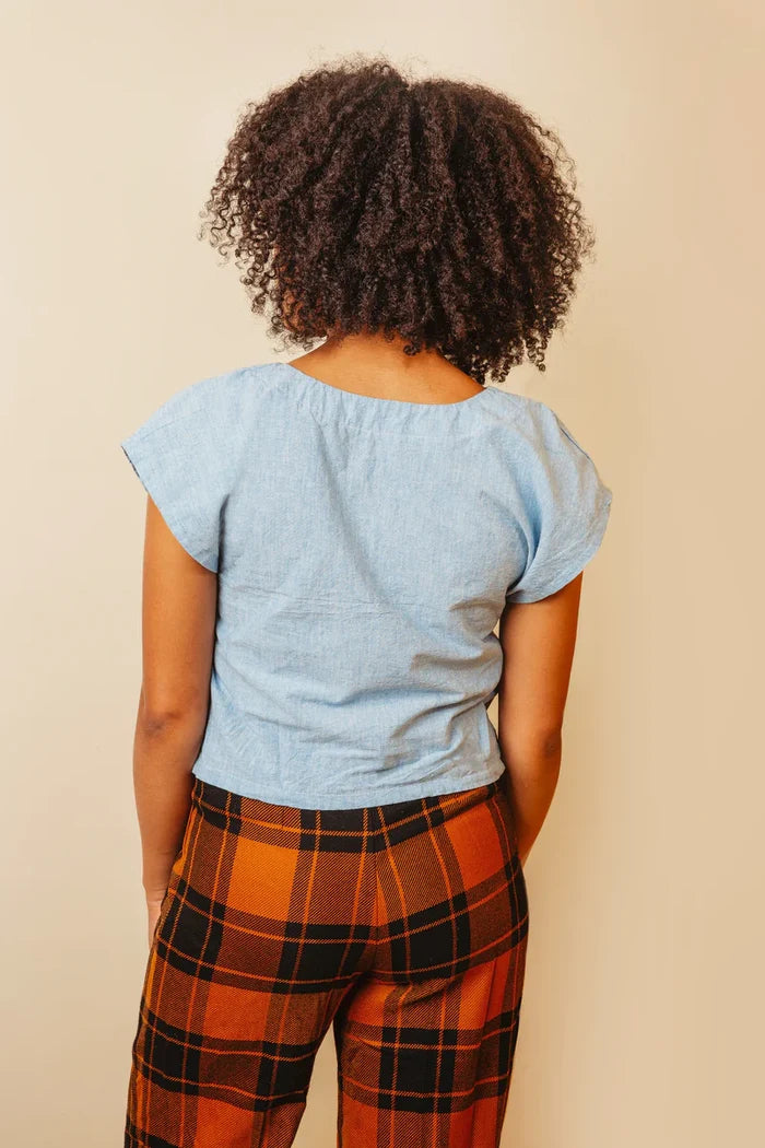 Square Neck Top Sewing Pattern – cropped dolman sleeve boxy top for knits and wovens