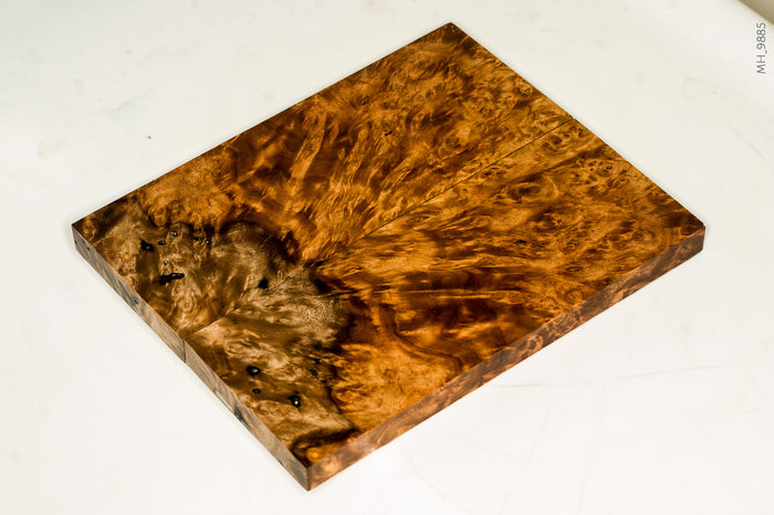 Stabilized golden amboyna burl wood scales