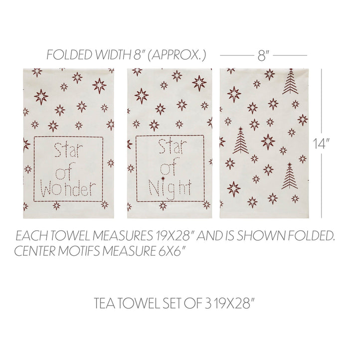 Star of Wonder Tea Towels - Set of 3 - Primitive Star Quilt Shop