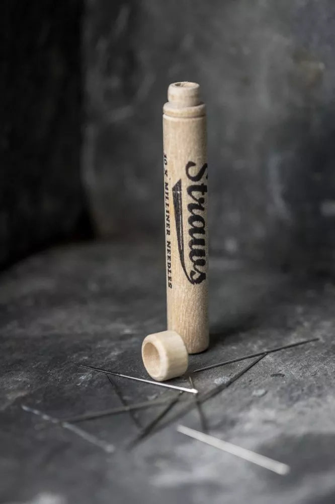 Merchant & Mills Straws milliner needles in wooden case for tacking, basting, and pleating