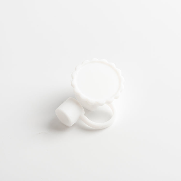 Sublimatable Floral Straw Cap - 12 Pack - white color option | drinkware straw accessory