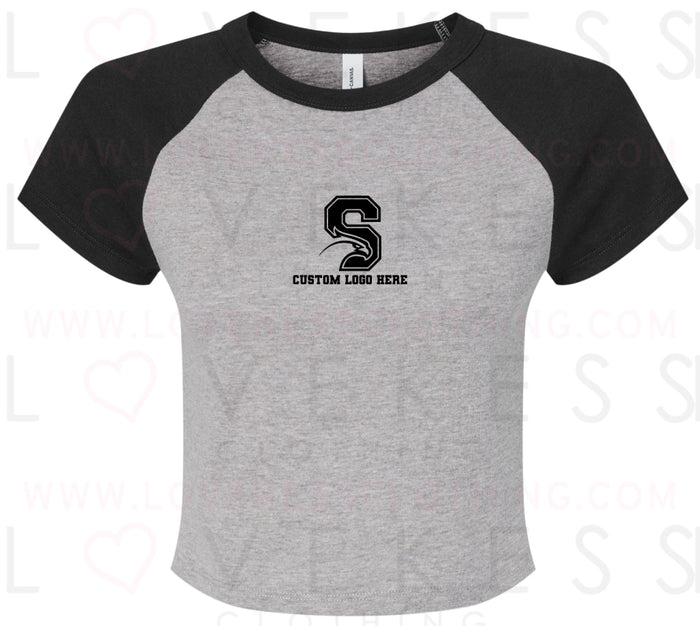 Tailgate Ready Crop Baseball Tee with logo
