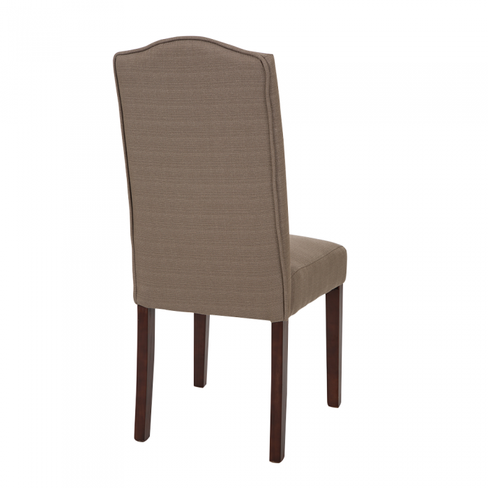 Tan Upholstered Dining Chairs With Studded Decoration, Set Of 2