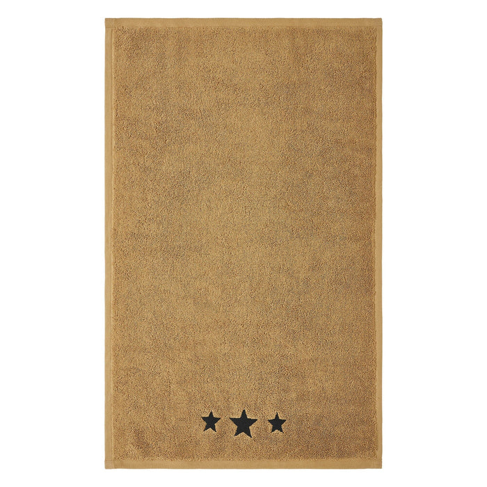 Tan with Black Barn Stars Hand Towel - Set of 2 - Primitive Star Quilt Shop